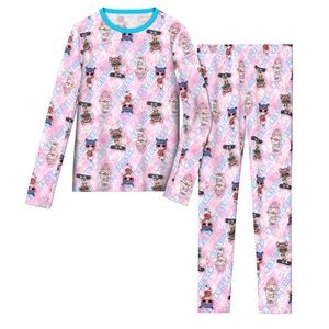 LOL Surprise Girls Stretch Poly 2 pc. Long Sleeve Crew & Legging Set Cuddl Duds